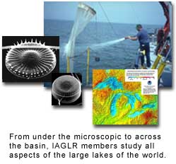 A collage of large lakes research. Select graphic for credits.
