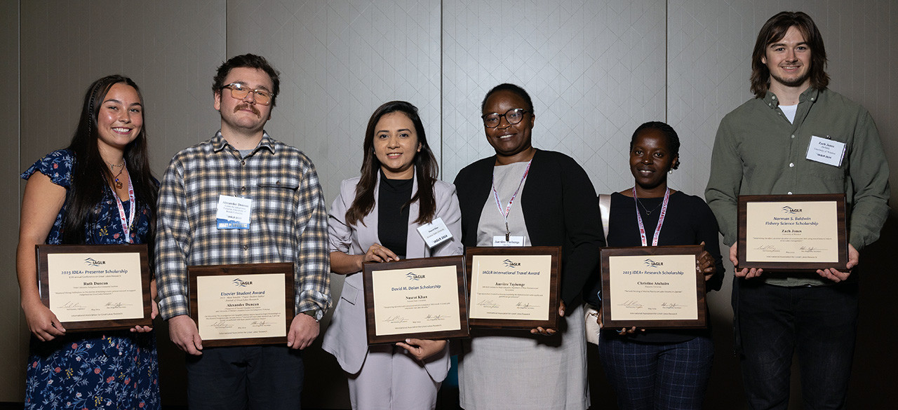 Student scholarship and award winners at the IAGLR 2024 conference.