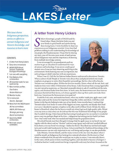 Lakes Letter 7 now online; highlights Indigenous voices